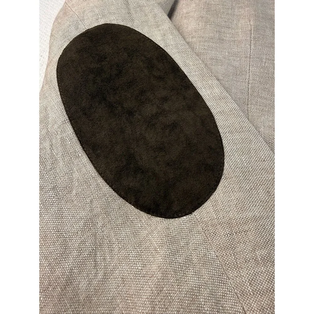 Linen Sport Coat Blazer Elbow Patch Italy Preppy Fancy Jacket Summer Italian